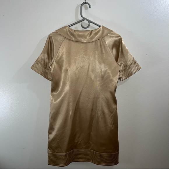Gold Vertigo Paris XS Satin Bubble Dress with Scalloped Collar - Picture 6 of 6